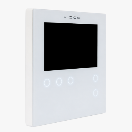 Monitor Vidos M201W jest wyposażony w ekran 4.3" z dotykowymi przyciskami pod wyświetlaczem