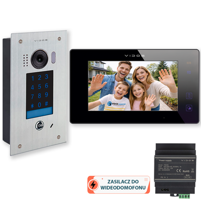 Wideodomofon Vidos S1401D + M1021B-2