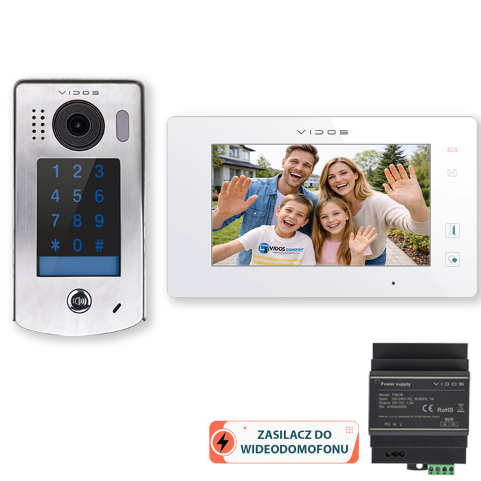 Wideodomofon Vidos S1301D + M1021W-2