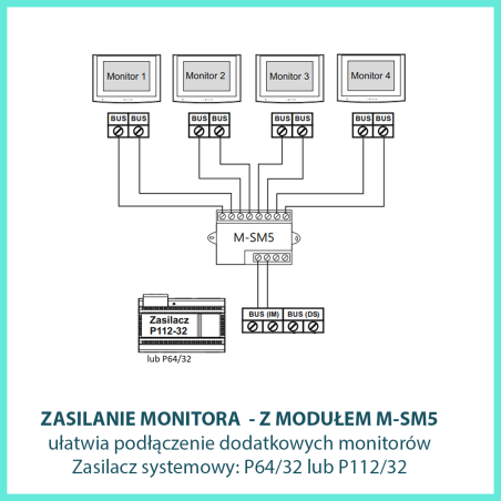 Moduł M-SM5 ułatwia podłączenie dodatkowych monitorów, ale nie jest niezbędny
